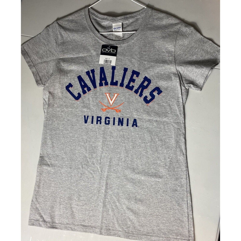 NEW Virginia Cavaliers V Neck T Shirt Gray Women’s Size Medium NCAA